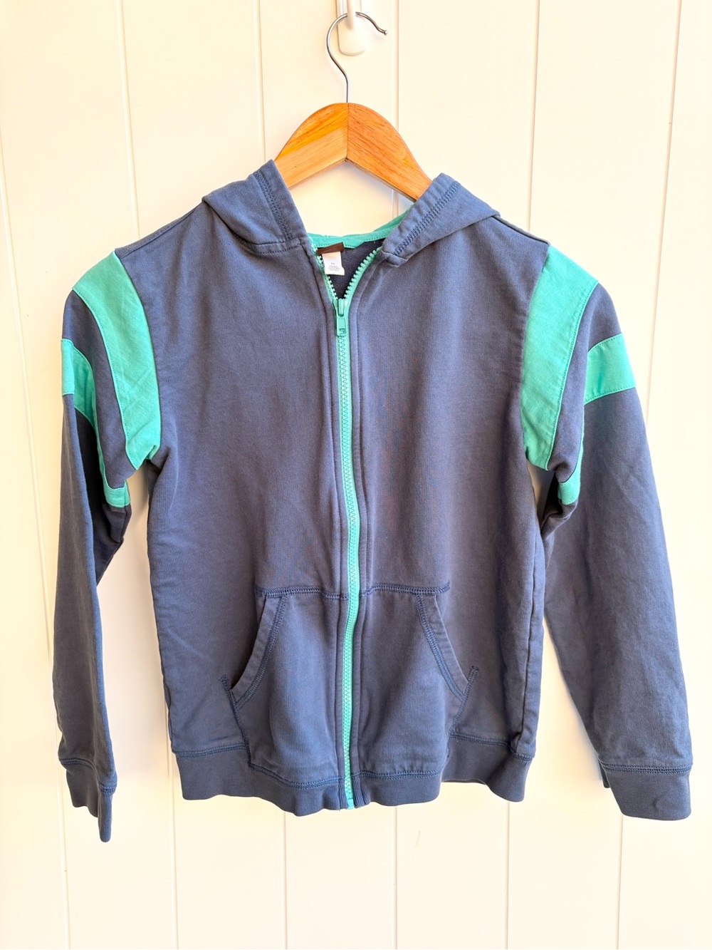 Tea Collection Navy & Teal Kids Zip Hoodie with Hood